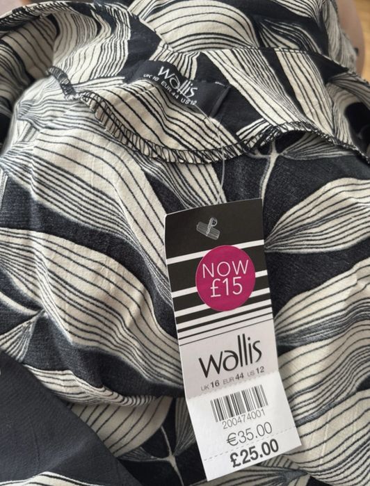 Bluzka koszulowa w kwiaty boho Wallis 44 XXL 100% wiskoza