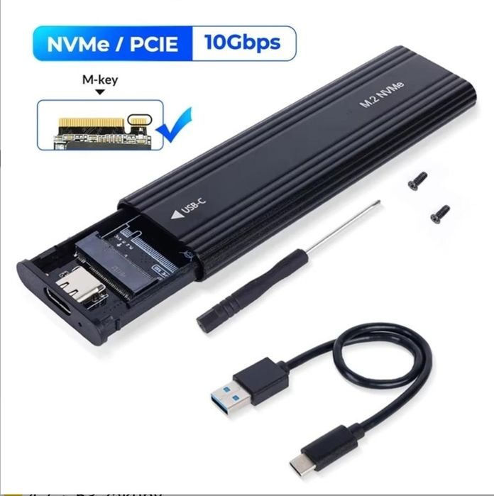 Obudowa na dysk NVMe M.2 USB 3.2 10Gbps Typ C/A aluminiowa