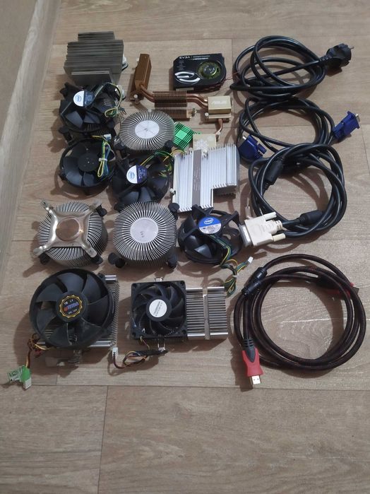 Кулера радиаторы AM3 775 . кабеля dvi,vga,220.