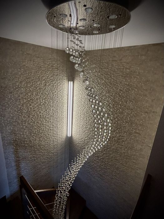 Żyrandol krysztalowy spiralny h-240cm + pilot