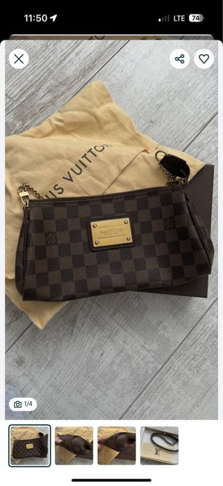 Коричнева шкіряна сумка Louis Vuitton з оригінальною коробкою