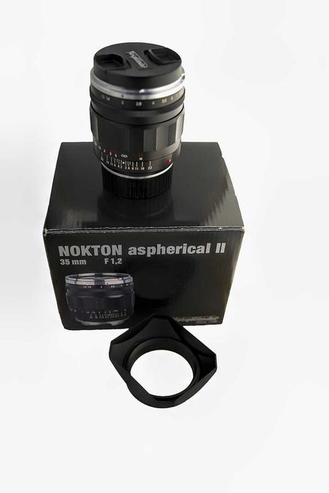 Voigtlander Nokton ASPHERICAL 35 / f1.2 moc. LM+ kwadratowa osłona p/słoneczna