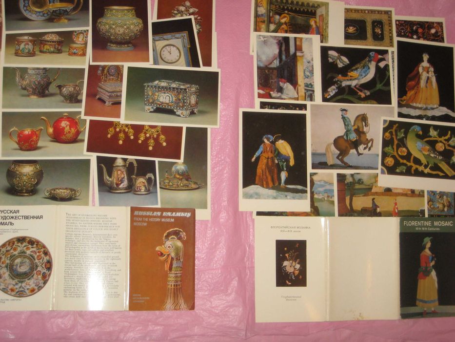 Наборы открыток 50-80-х искусство Мозаика фарфор Стекло музеи галереи