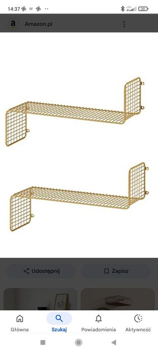 Trzy metalowe półki Ikea