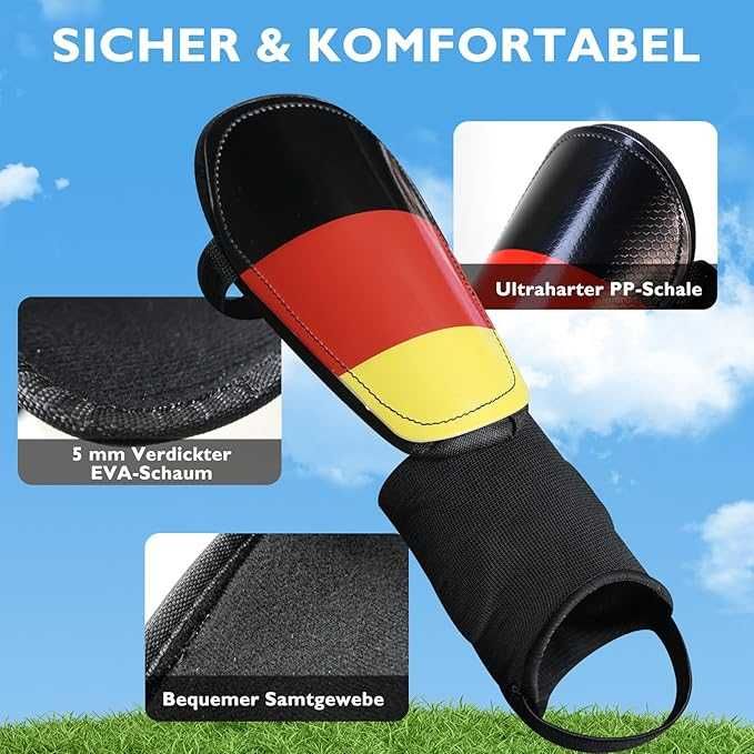 Ochraniacze dla dzieci do piłki nożnej z Flagą Niemiec.