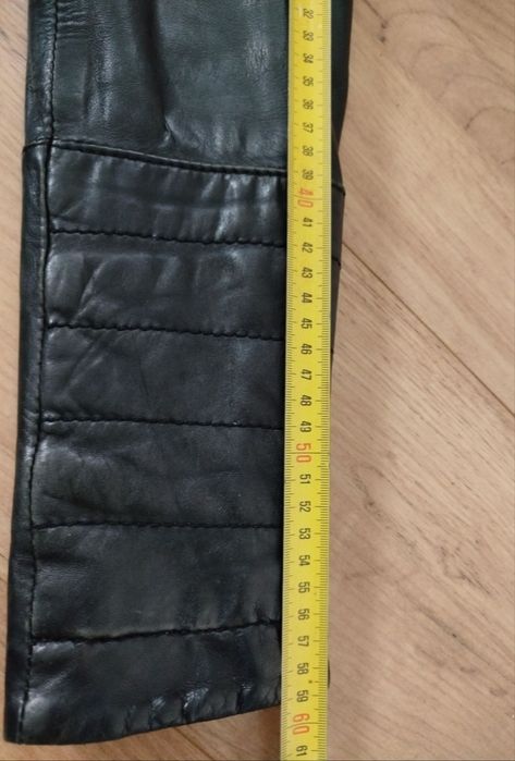 Stradivarius real leather kurtka ramoneska skórzana
