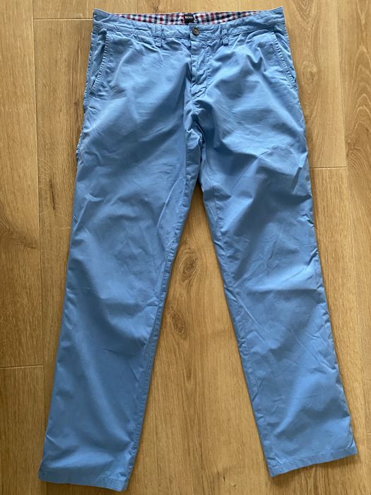 Boss 50 Regural Fit 34R spodnie niebieskie bawełna