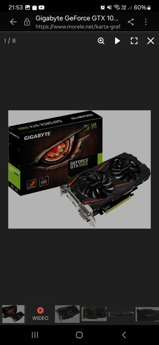 Komputer  gamingowy  16 GB RAM, GeForce  1060 3 GB, Intel co