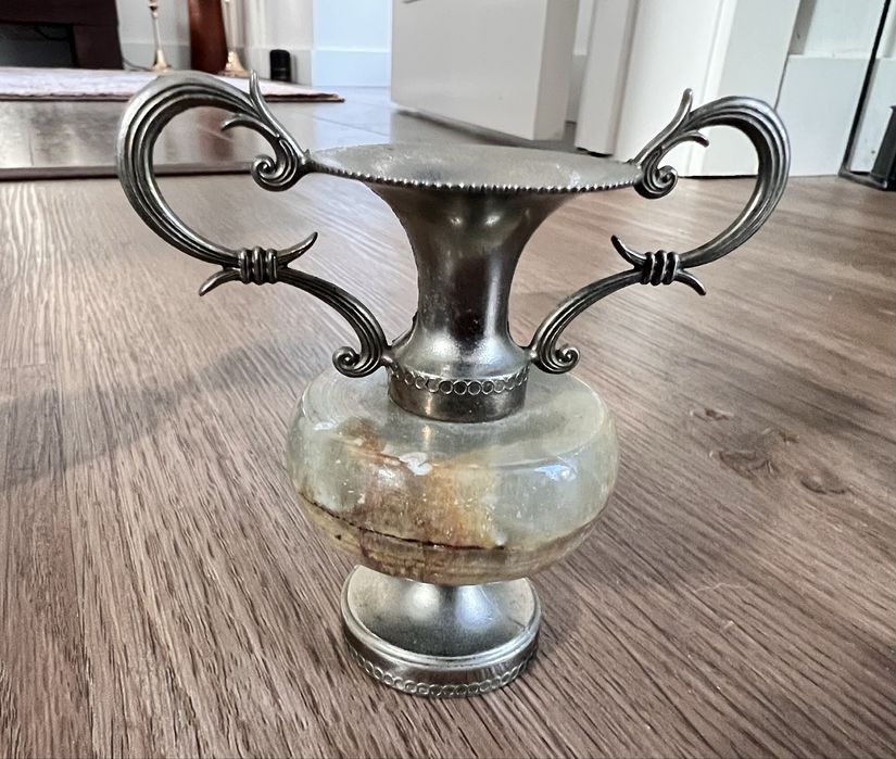 2 X Vaso vintage Ónix e latão.