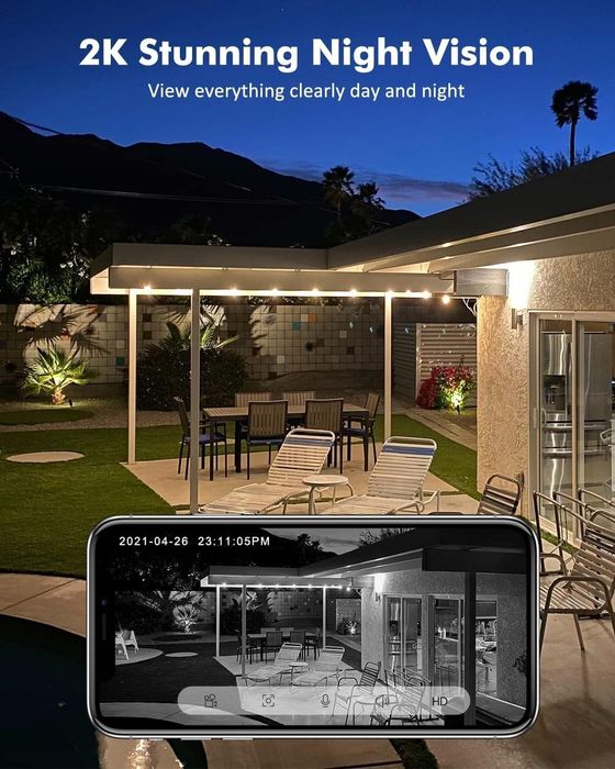 Kamera Zewnętrzna Bezprzewodowa Zumimall F5 2K