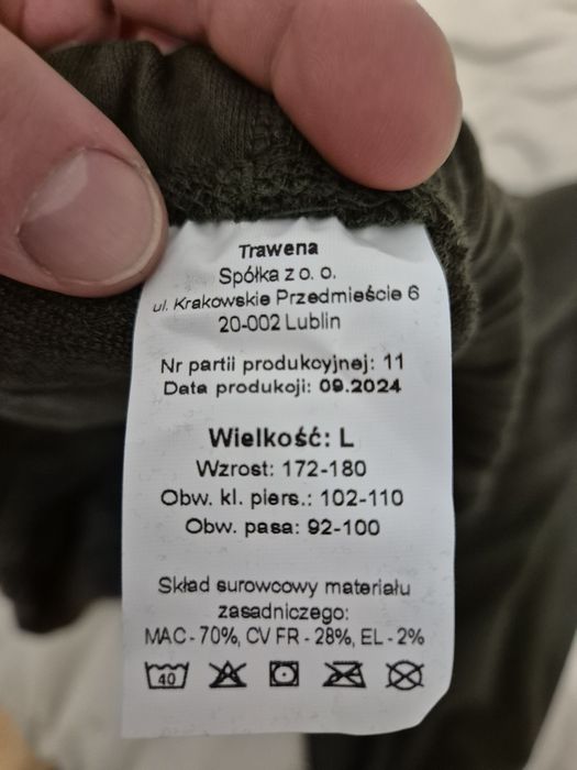 Bielizna zimowa, bluza i kalesony, ciepłe, nowe, rozmiar L