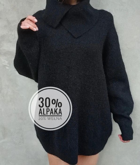 Sweter alpaka + wełna H&M/Roz M/L