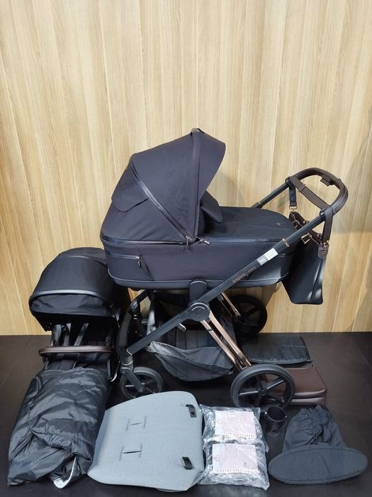 Espiro Miloo czarny na miedzianym stelażu! Wózek 2w1 lub wózek 3w1