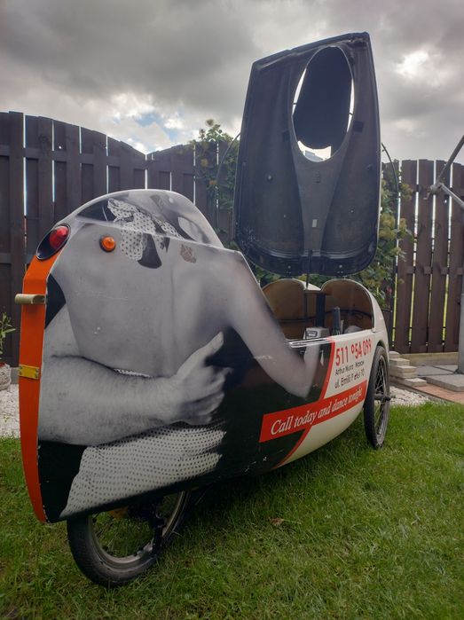 Velomobil elektryczny, rower poziomy, jedyny w Polsce