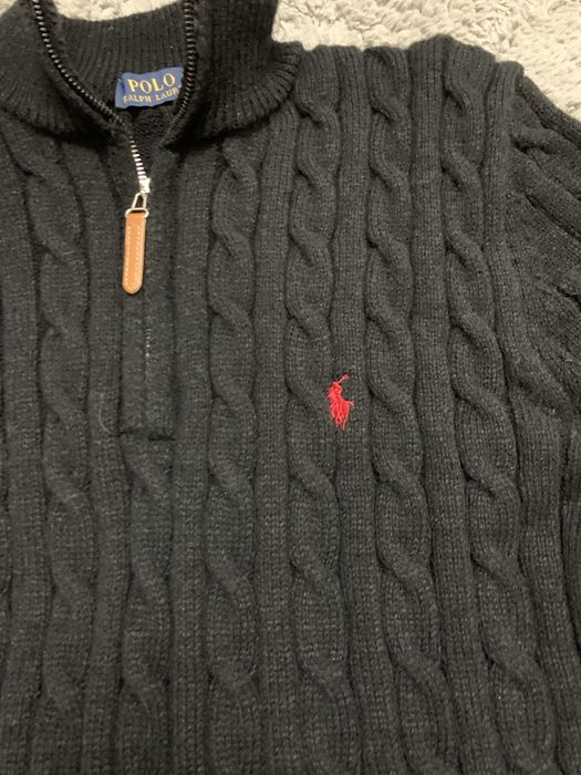 Sweter Polo Ralph Lauren czarny z zamkiem rozmiar M