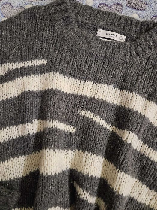 Sweter Mango S szary