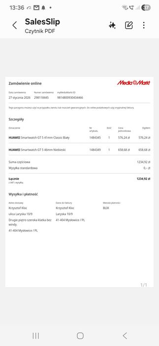 Huawei watch gt 5 Damski