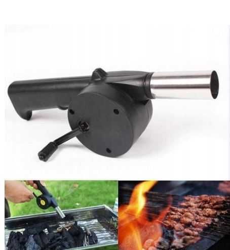 LOPATKA, SZCZYPCE WIDELEC do grilla i DMUCHAWA do rozpalania