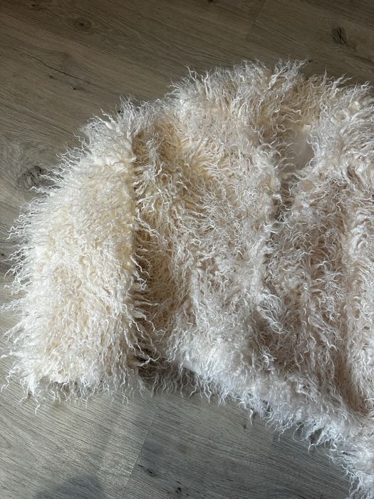 Damskie krótkie futerko kremowe 38 M, nowe