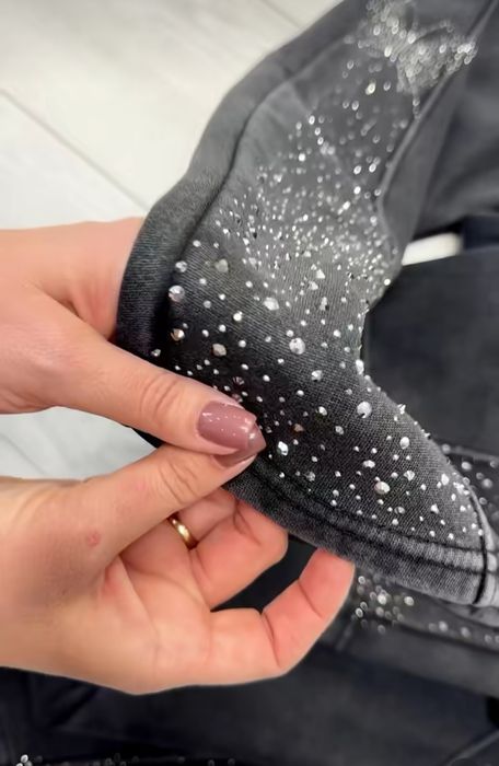 Теплі багі на хутрі з камінчиками