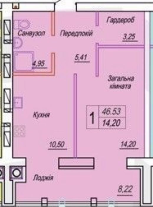 1 кімнатна квартира на Богунії 8407