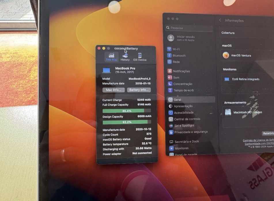 Macbook pro 15 retina Touch Bar I7 (16/512)