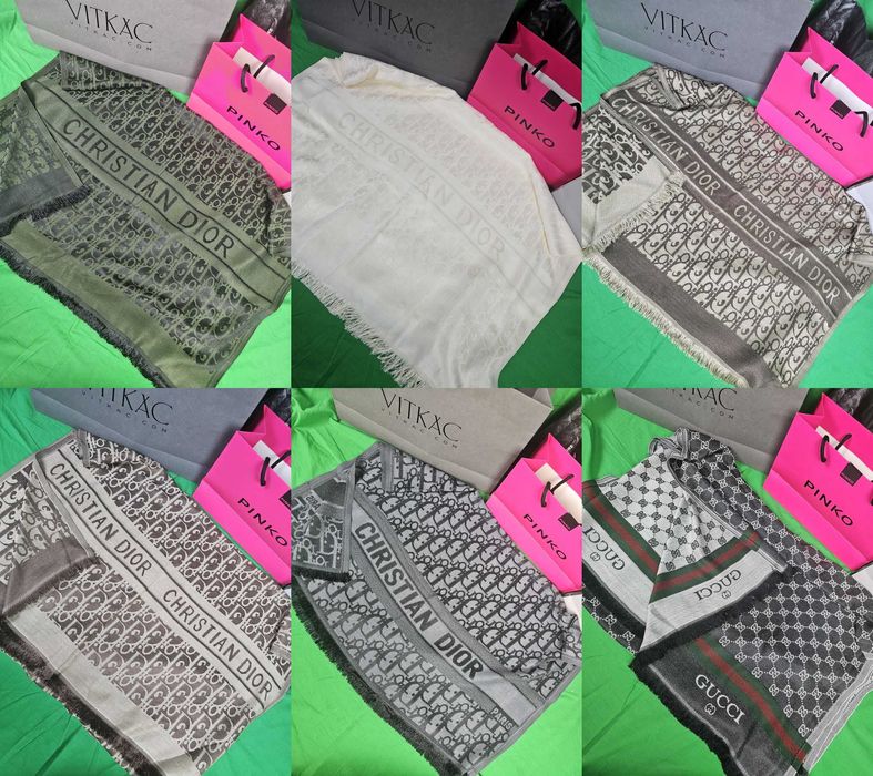 Szalik chusta Gucci Milano nowość bawelna Dior unisex
