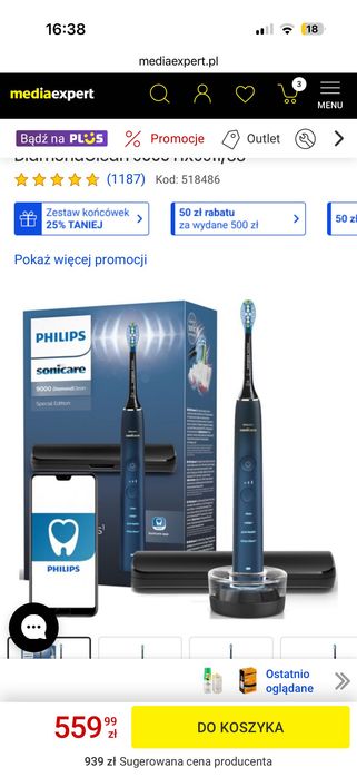 Szczoteczka soniczna Philips HX991M
