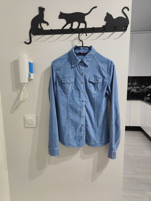 Koszula damska niebieska casual vintage imitacja jeans