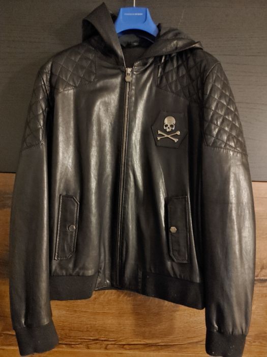 Philipp Plein Kurtka skórzana skóra Nowa