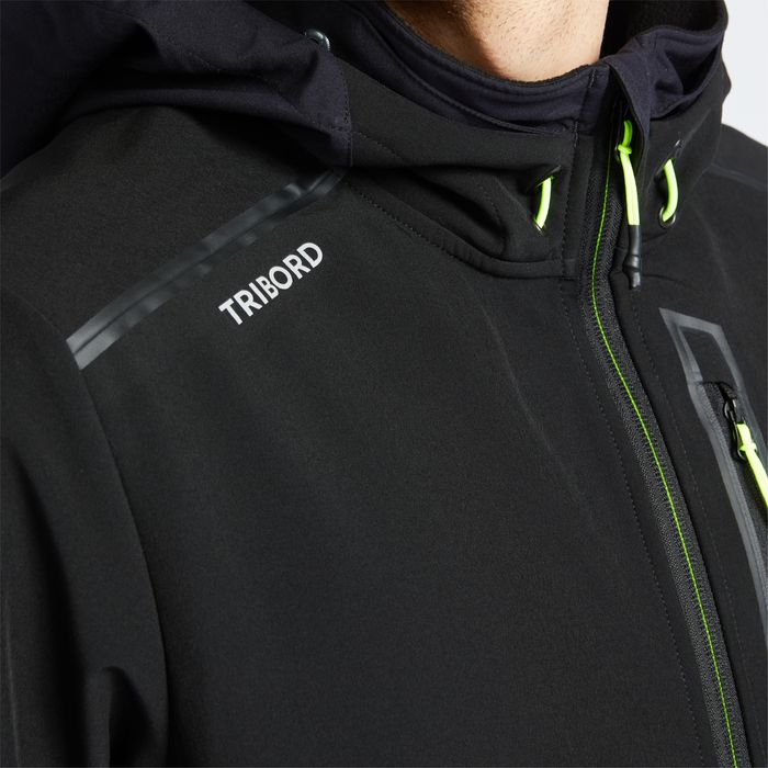 Casaco Softshell Corta-Vento de Vela Homem Sailing 500 Preto
