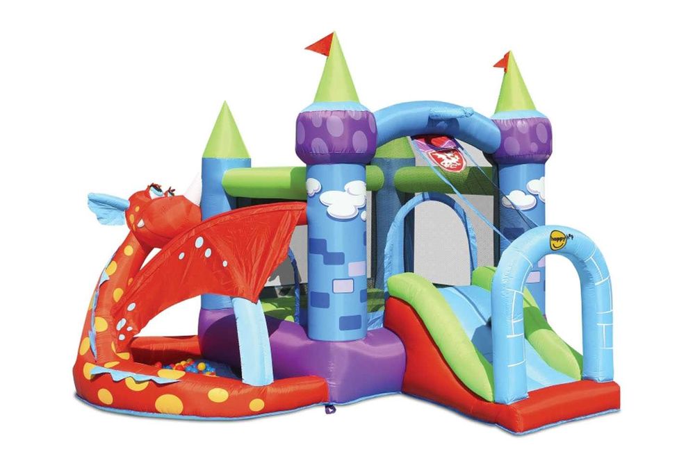 Dmuchany plac zabaw Happy Hop - Kolorowy smok dmuchaniec