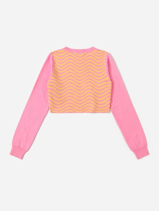 Sweter Damski Casual Cropped Dwukolorowy S 36