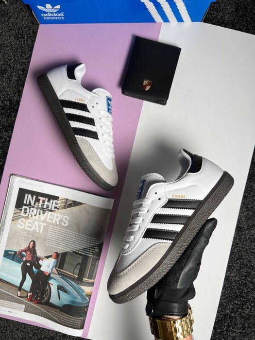 Жіночі кросівки адідас самба Adidas Samba OG Originals White Black