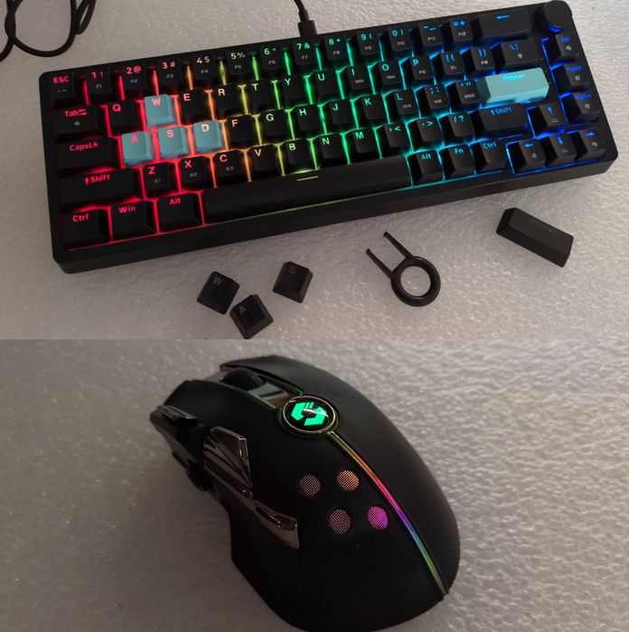 ODNOWIONA Krux Atax 65% Pro RGB Wireless Gateron Yellow+Mysz SpeedLink