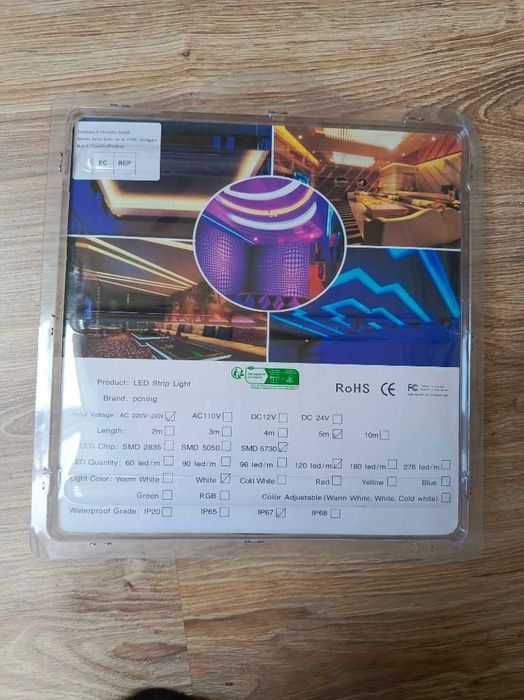 Taśma LED 5m biała wodoodporna 220V