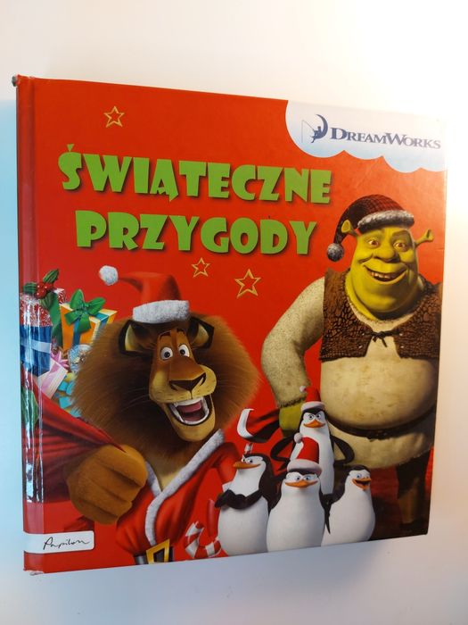 Książka Dreamworks świąteczne przygody  Shrek pingwiny panda strażnicy