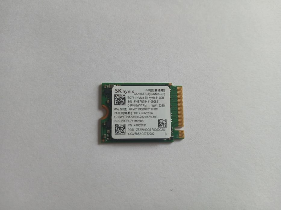Dysk twardy SKHynix BC711 NVMe PCIe M.2 2230 - JAK NOWY - 100% SPRAWNY - SZYBKA WYSYŁKA