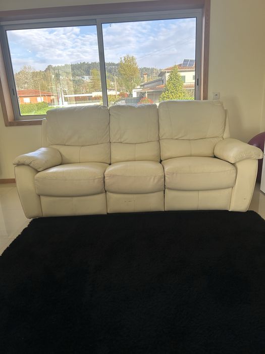 Sofa Sala Branco 3 lugares -  Bom