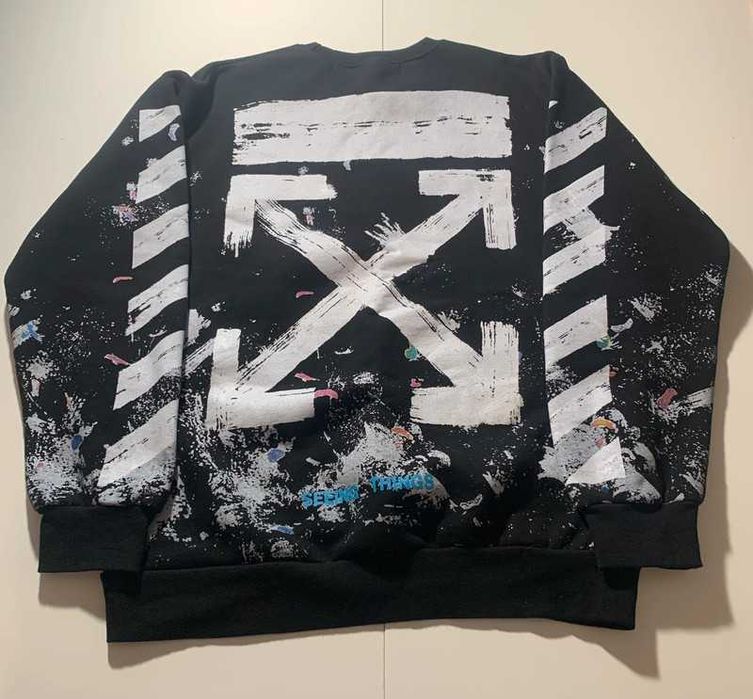 Off-White Seeing Things Diagonal Spray Paint Crewneck (FW17)