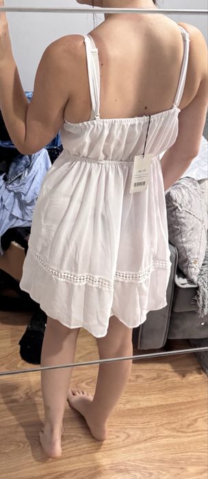 Biała sukienka boho NA -KD S NOWA z metką Koronka