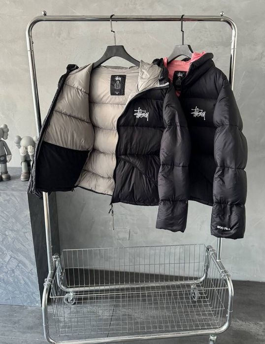 Куртка Stussy стусі чорна і розова пуховик усі розміри