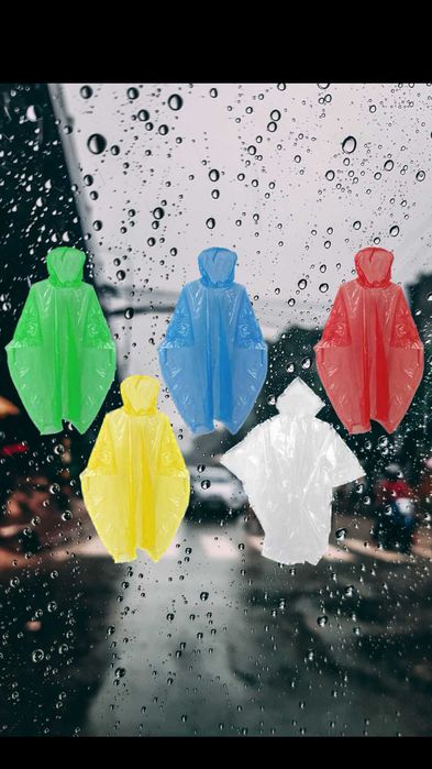 Płaszcz przeciwdeszczowy kieszonkowy peleryna (czerwony)