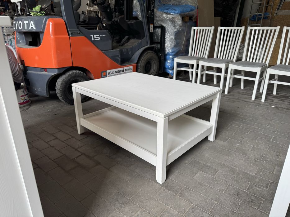 IKEA HAVSTA – biały stolik kawowy 100×75 cm – lite drewno