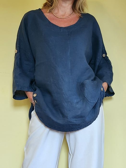 Льняная блуза туника оверсайз Италия лён: 530 Блузы Киев на Olx