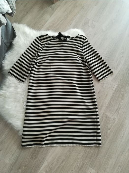 Czarno kremowa sukienka w paski pasiasta Atmosphere Primark 36 S