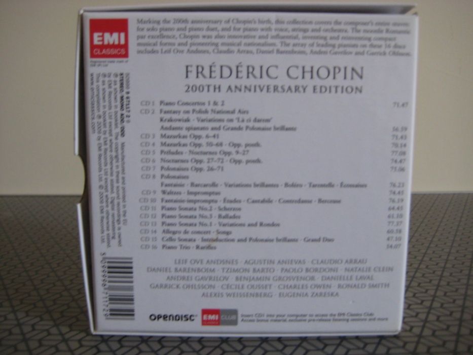 Chopin 200Th Aniversary Edition 16 cd´s