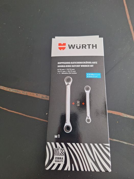 Zestaw kluczy nowy oczkowych wurth zebra quality