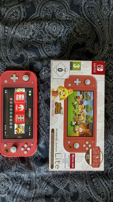 Nintendo switch lite edição especial com capa protetora