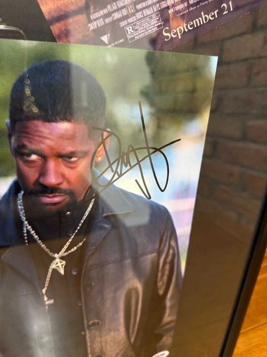 Oryginalne zdjęcie plakat z autografem Denzel Washington DZIEŃ PRÓBY